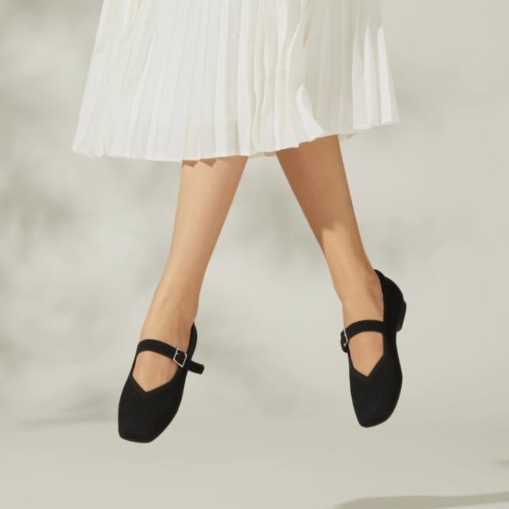 VIVAIA Margot Mary Jane Women Flat Shoes Slip on Square-Toe Washable Shoes